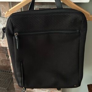 Black Textured Women’s Backpack